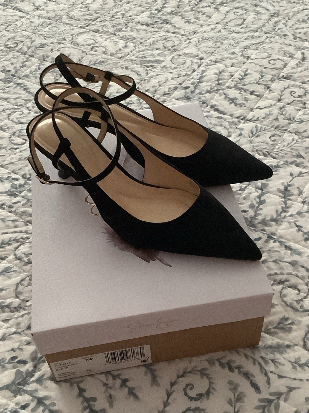 Jessica Simpson Black Pointed Slingback Heels